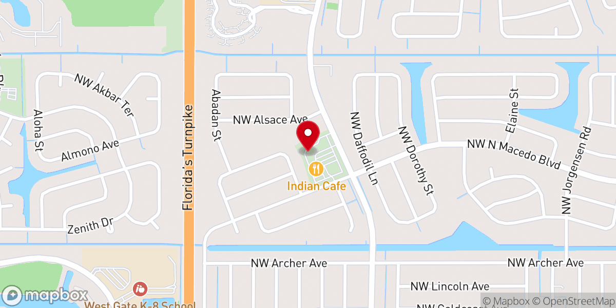 Map showing location of First Community Worship Center