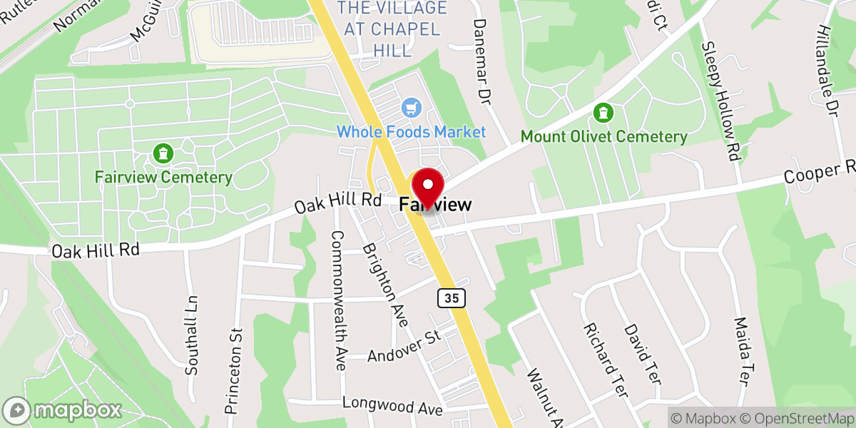 Map showing location of Chapel Hill Dental Arts