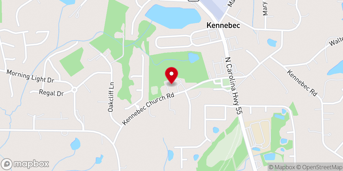 Map showing location of Kennebec Baptist Church