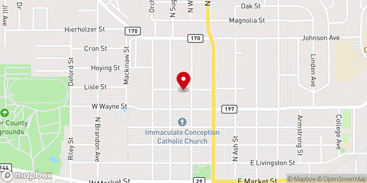 Map showing location of Kingdom Harvest Ministries