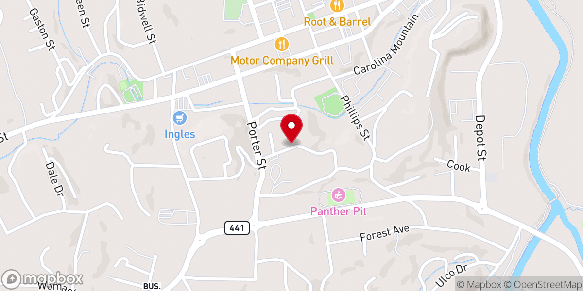 Map showing location of Franklin Church of Christ