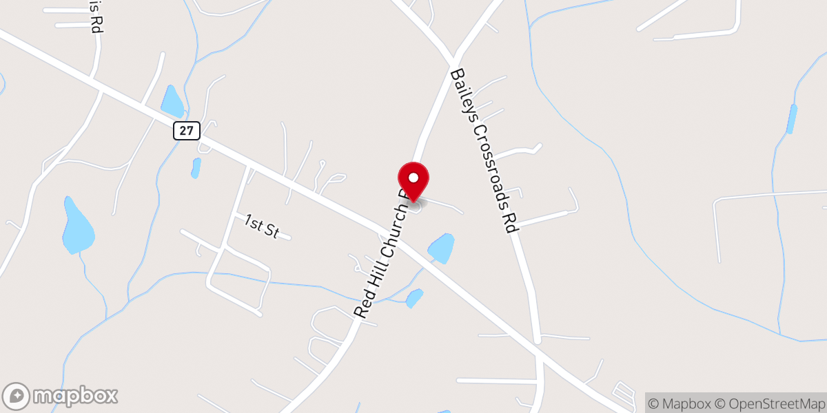 Map showing location of Oakdale Community Church