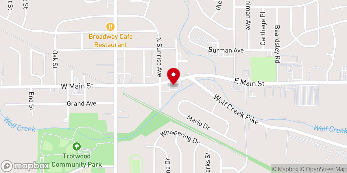 Map showing location of Trotwood Church of the Brethren