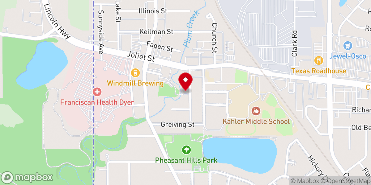 Map showing location of Unity of Northwest Indiana