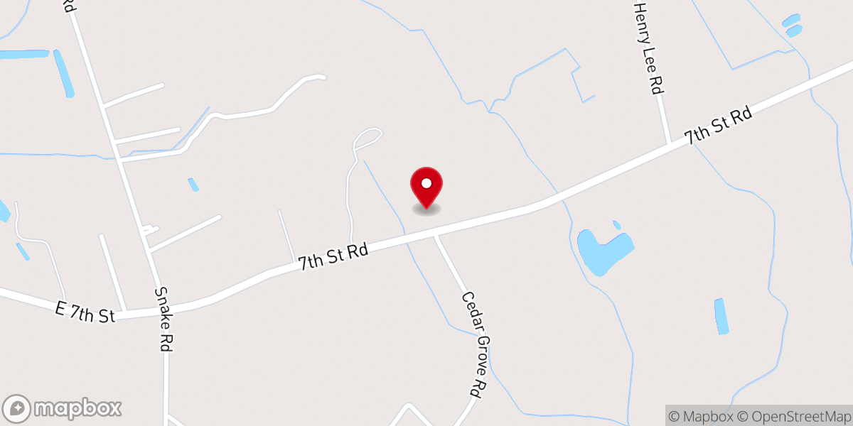 Map showing location of Cedar Grove Baptist Church