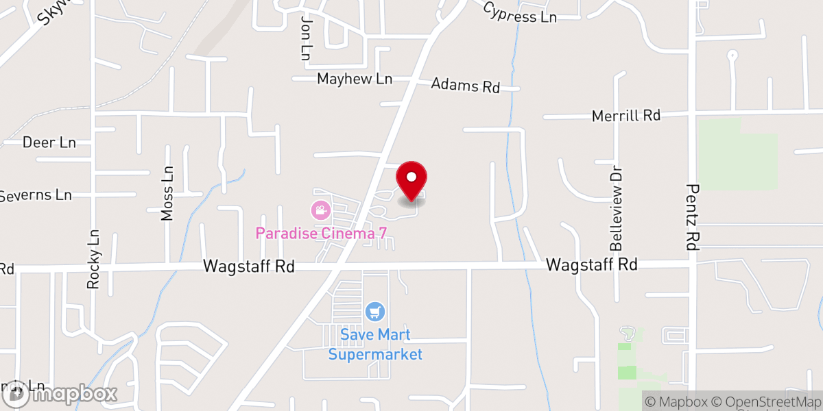 Map showing location of Paradise United Methodist Church