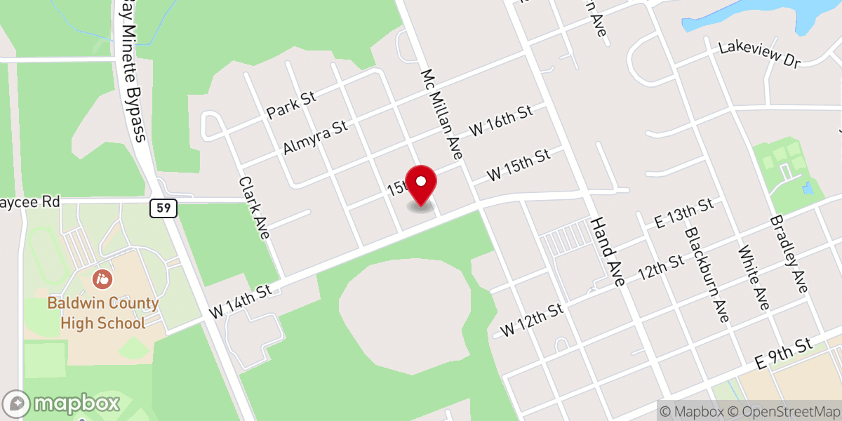 Map showing location of Fourteenth Street Church of Christ