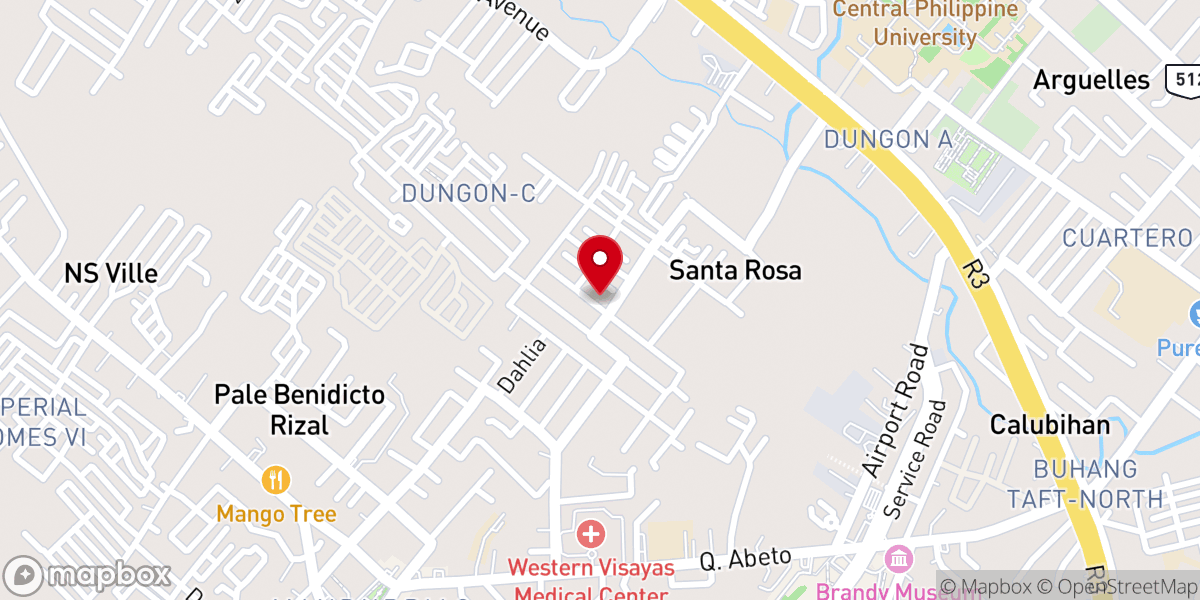 Map showing location of Bethlehem Christian Church