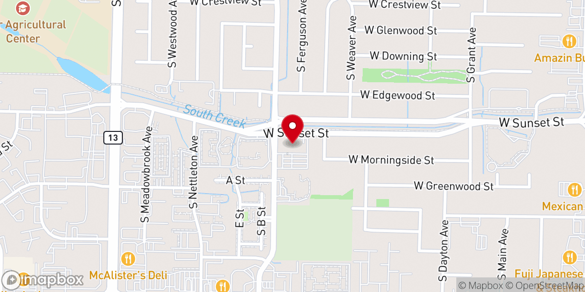 Map showing location of Sunset Church of Christ