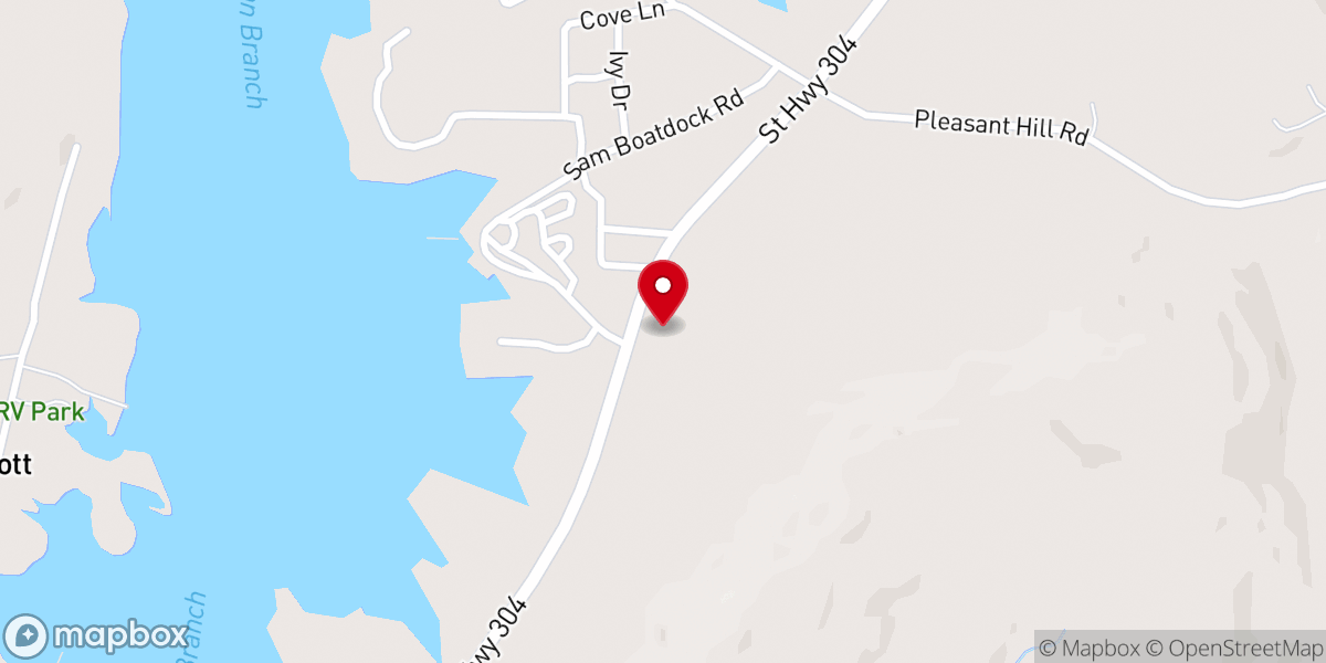 Map showing location of Lakeside Baptist Church