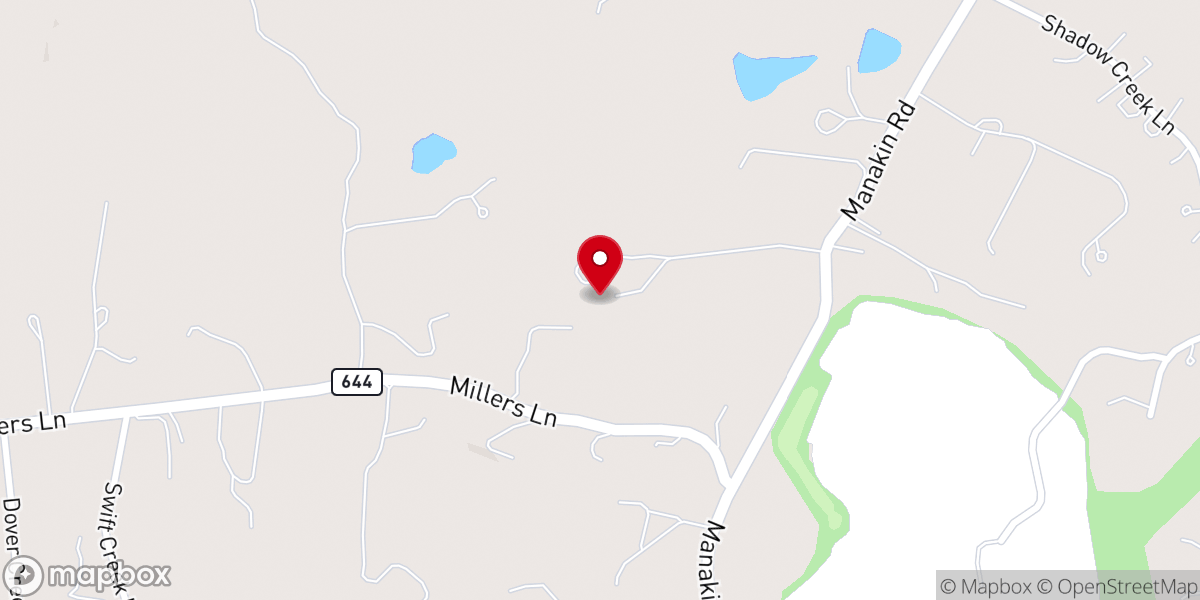 Map showing location of Dover Hall