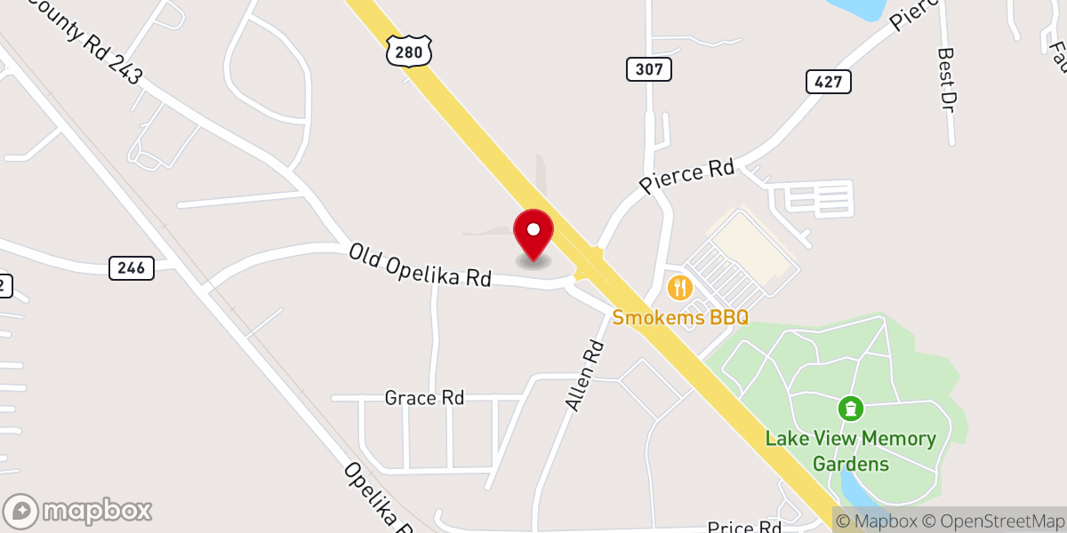 Map showing location of Garners Chapel CME Church