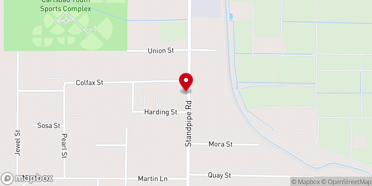 Map showing location of Standpipe Rd Baptist Church