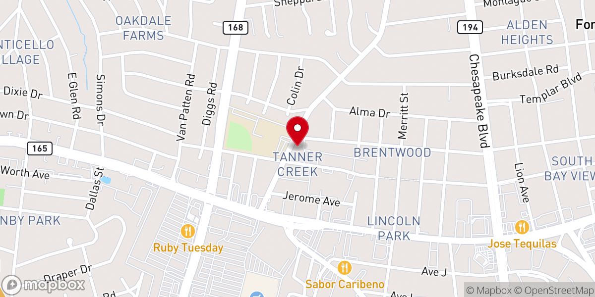 Map showing location of Spurgeon Church