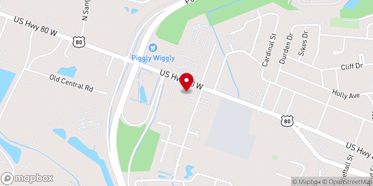 Map showing location of Alive Church