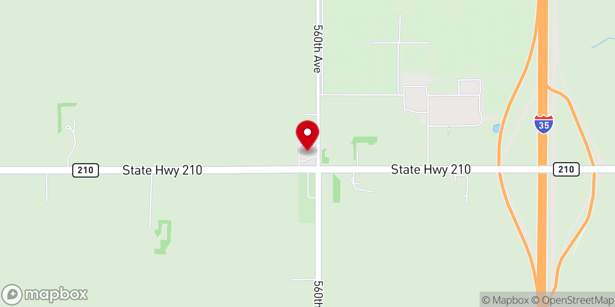 Map showing location of Palestine Lutheran Church