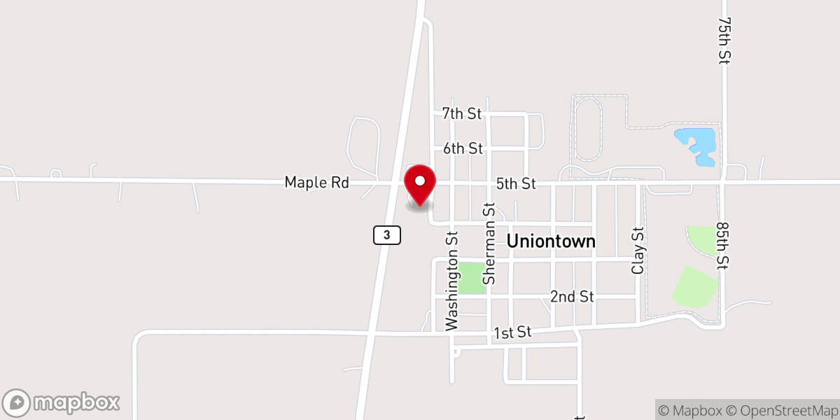 Map showing location of First Missonary Baptist Church