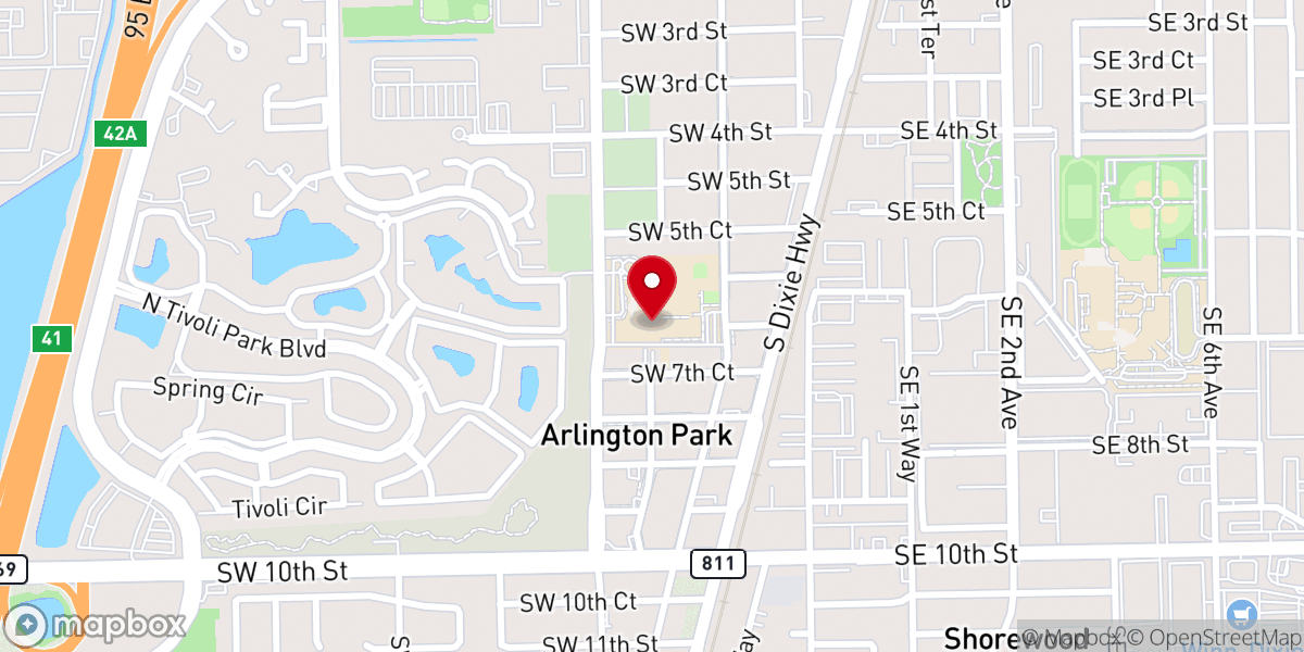 Map showing location of Radiant Living Worship Center