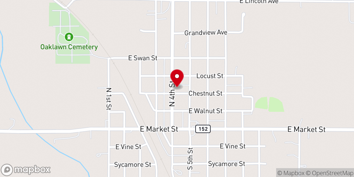 Map showing location of Lacygne United Methodist Church