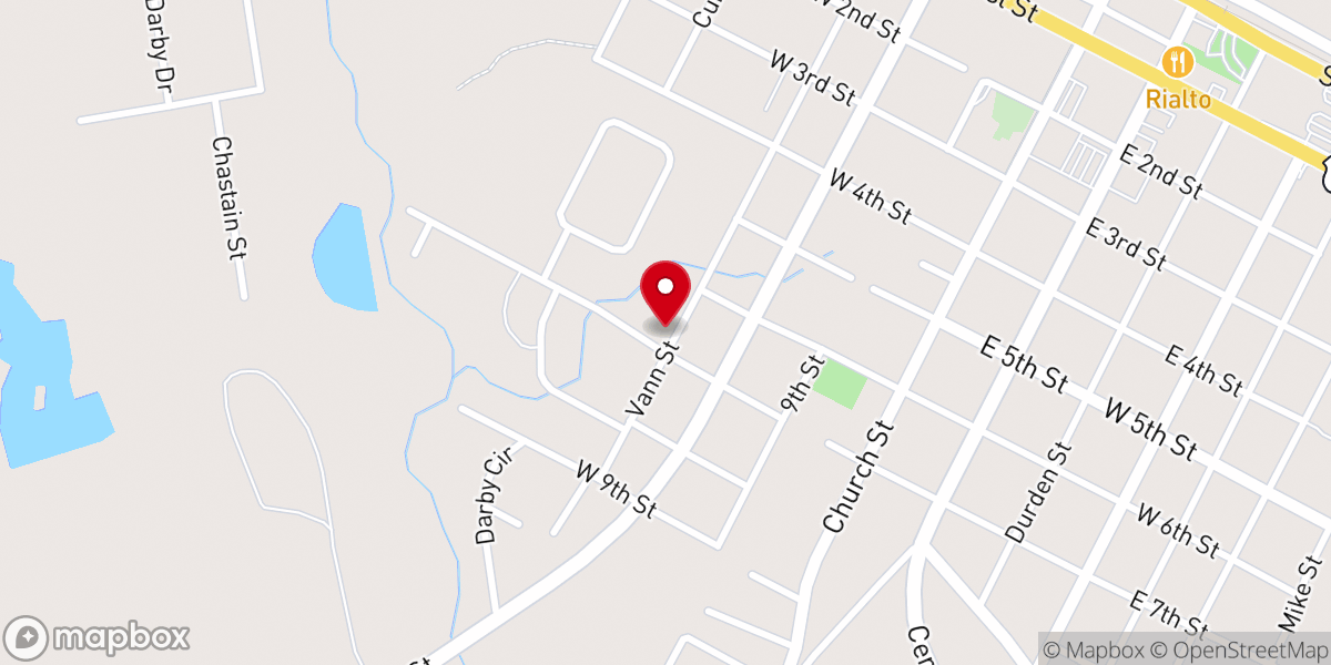 Map showing location of Vidalia Old Line Primitive Baptist Church