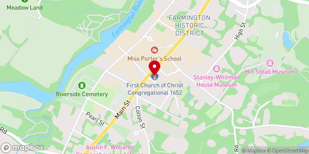 Map showing location of Farmington Food Pantry