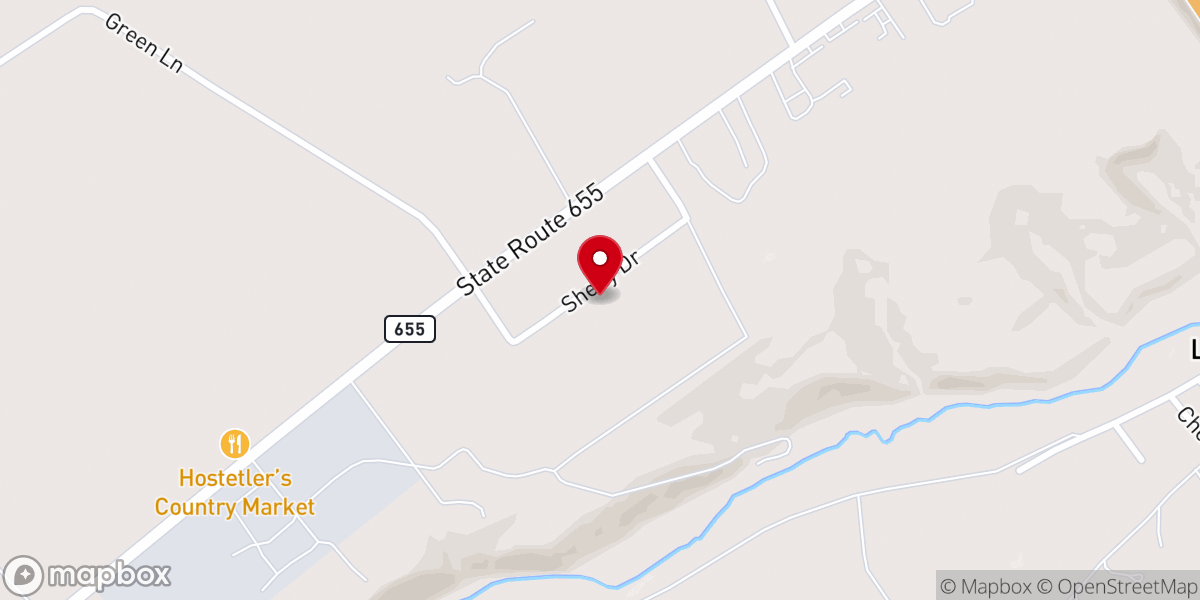 Map showing location of Mountain View Mennonite Chapel