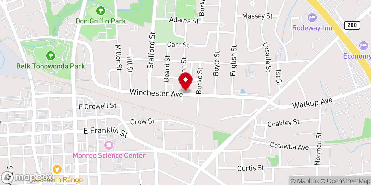 Map showing location of Glorious Tabernacle