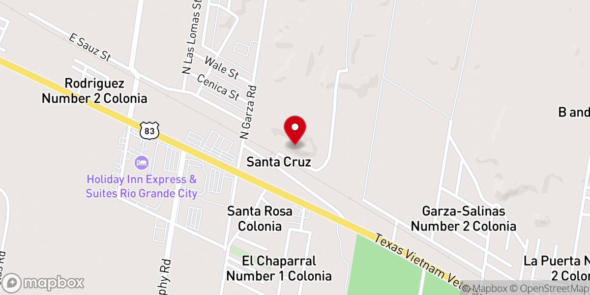 Map showing location of La Santa Cruz