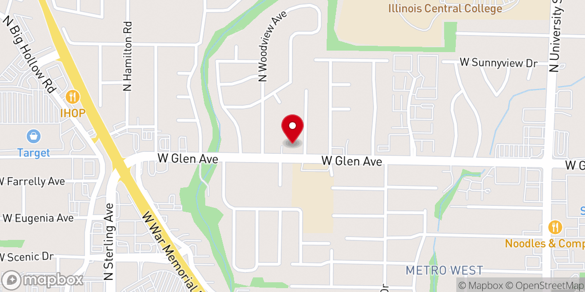 Map showing location of Church of Glen Hill