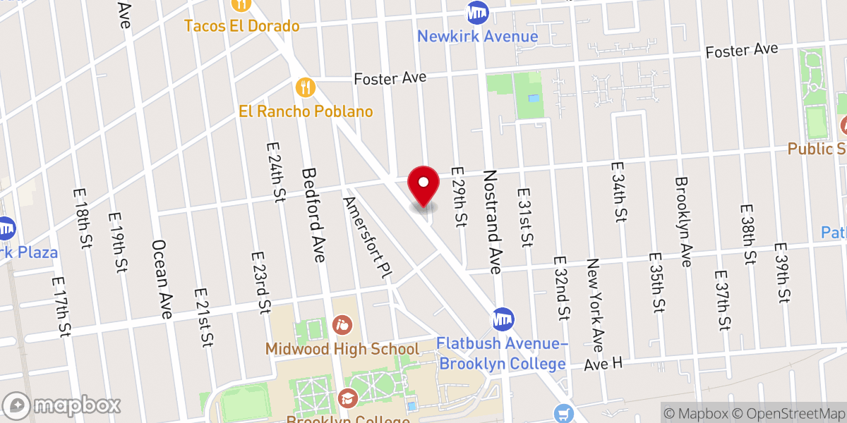 Map showing location of Christ Apostolic Church International USA & Canada Missions (Booklyn Assembly)