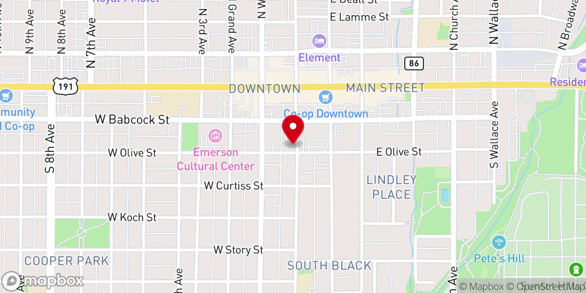 Map showing location of St. James Episcopal Church