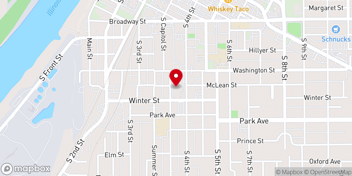 Map showing location of First Baptist Church Of Pekin - Food Pantry