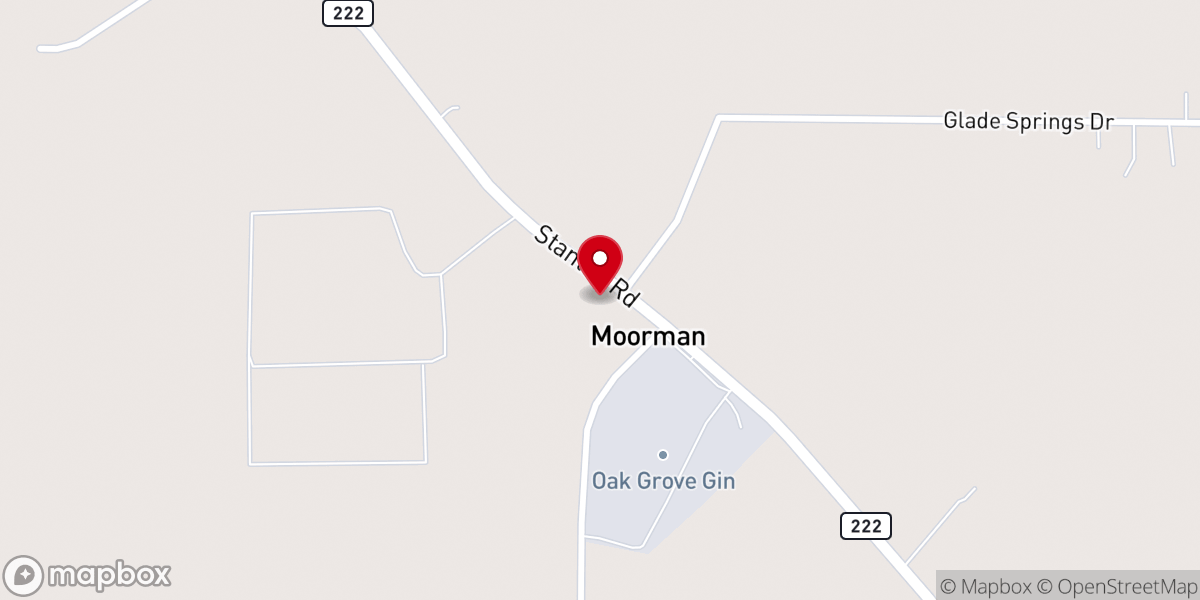 Map showing location of Pulliams Chapel