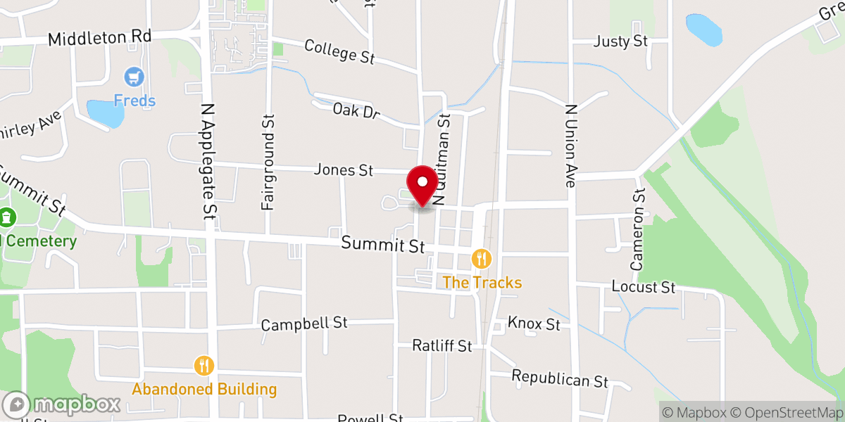 Map showing location of Moore Memorial UMC Education Building