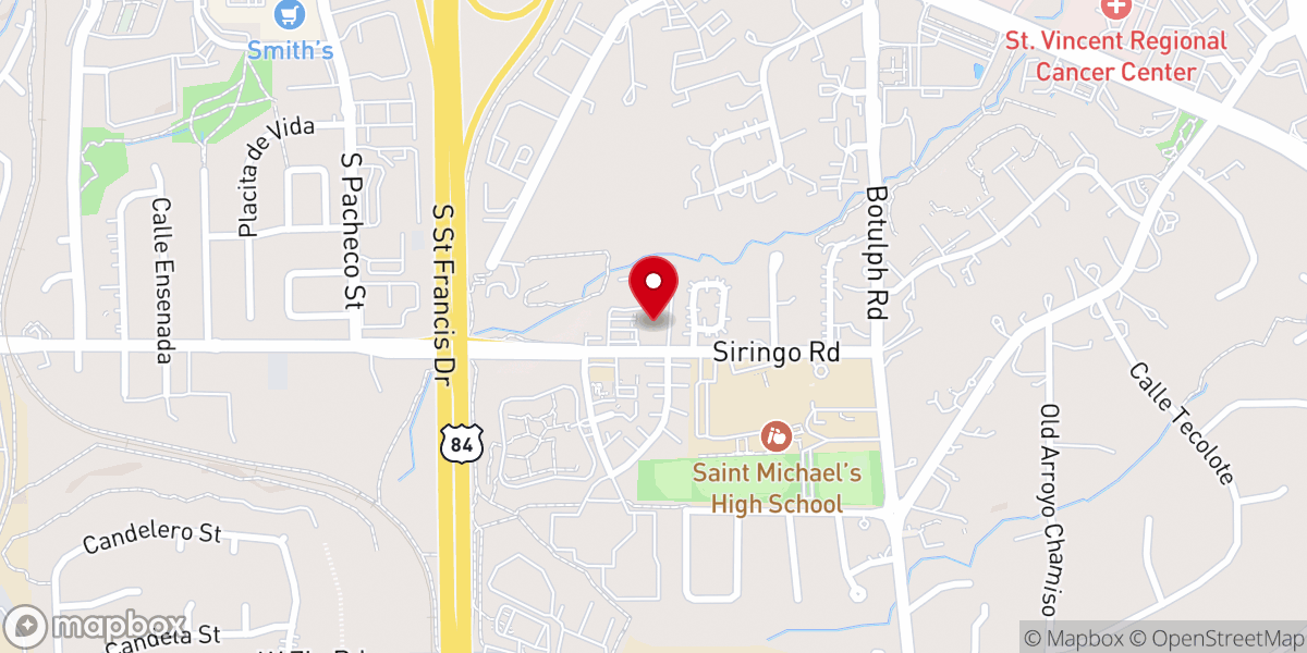 Map showing location of Christian Life Santa Fe