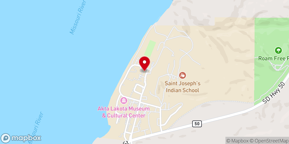 Map showing location of St. Joseph's Indian School