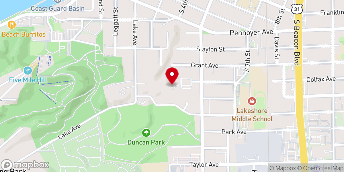Map showing location of United Methodist Church-Dunes