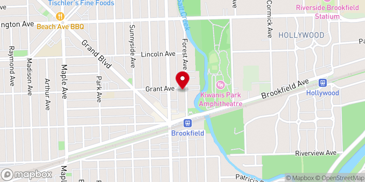 Map showing location of Brookfield Church of Christ