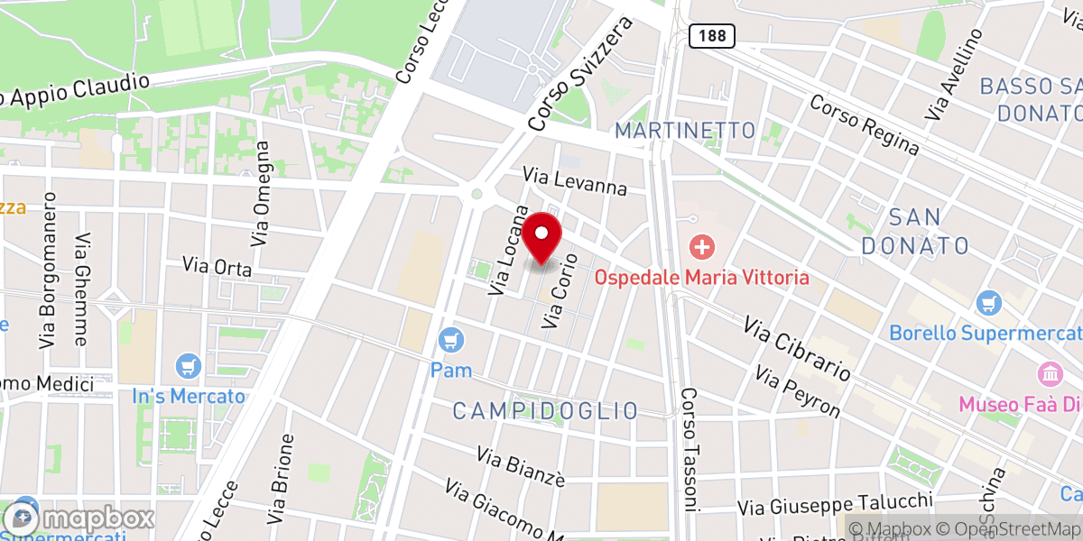 Map showing location of Taber Torino