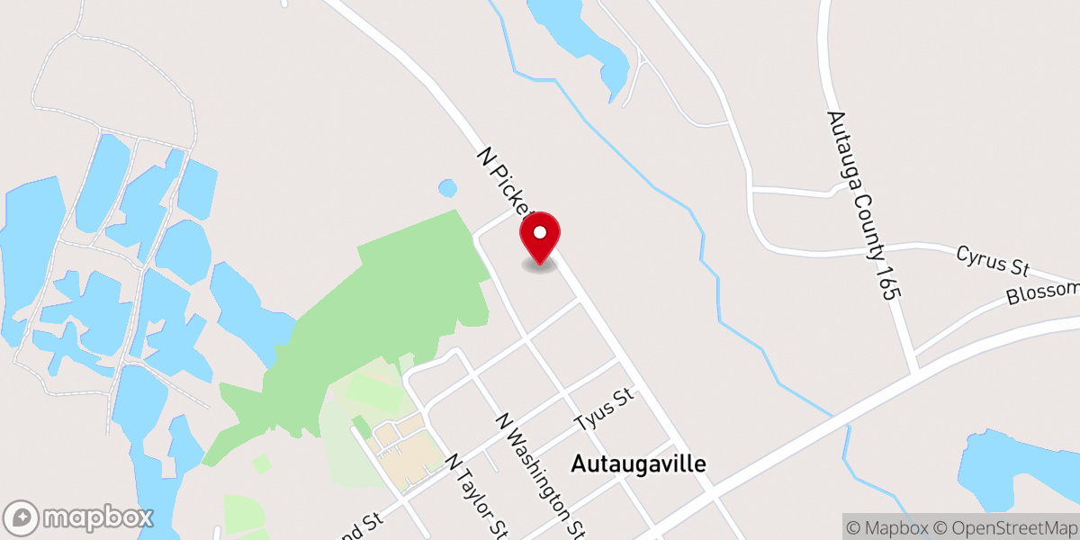 Map showing location of First Missionary Baptist Church