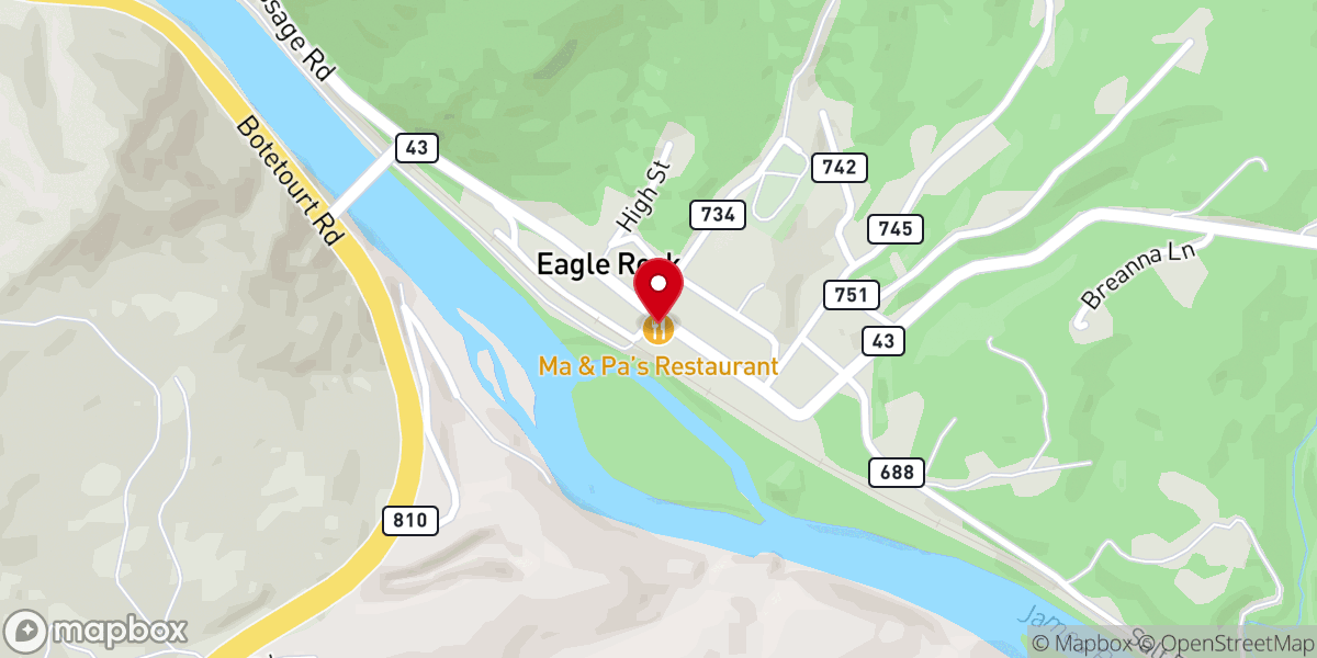 Map showing location of Iron & Oar Grill
