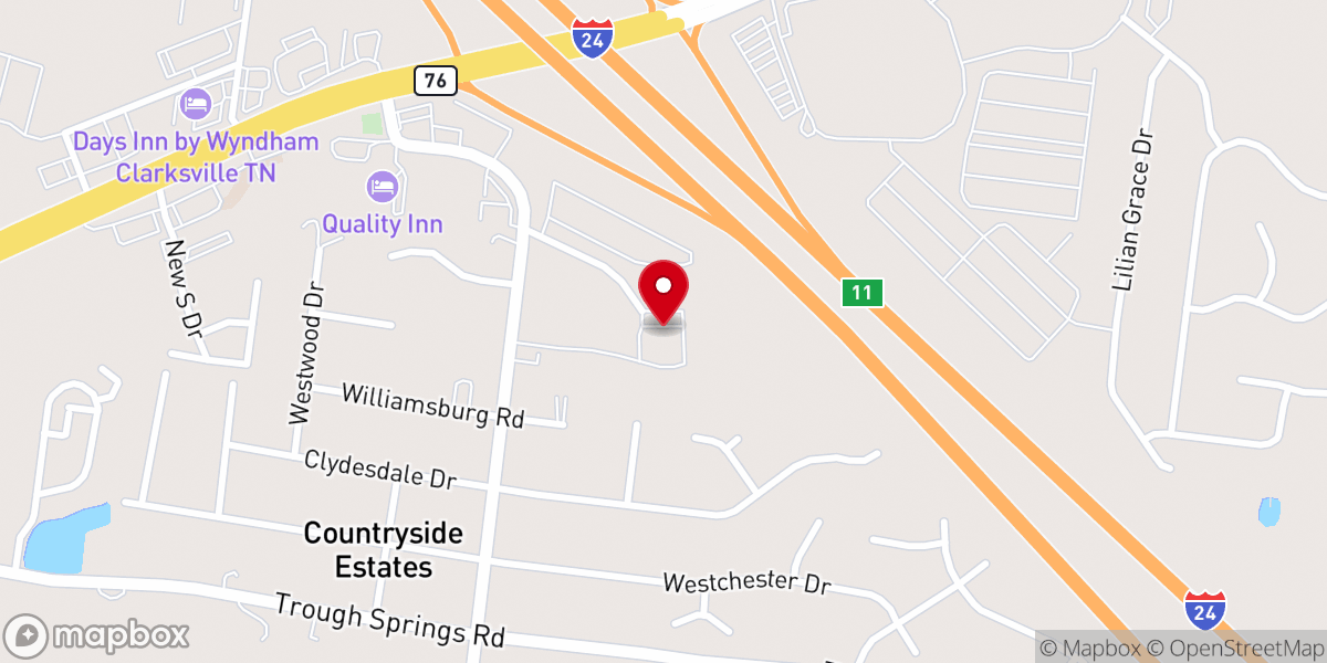 Map showing location of Bible Baptist Church