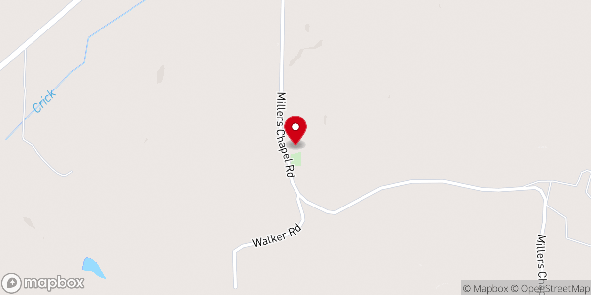 Map showing location of Miller Church