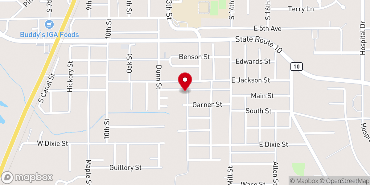 Map showing location of Star Light Baptist Church
