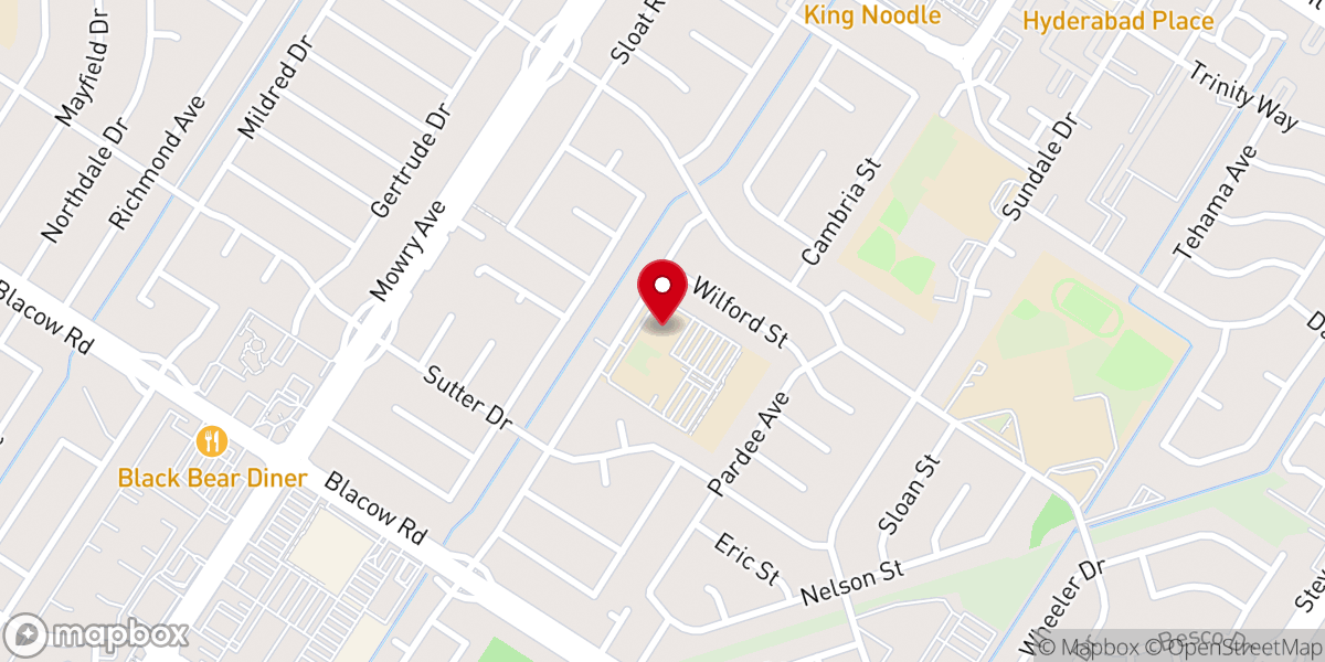 Map showing location of New Life Mission Church of Fremont