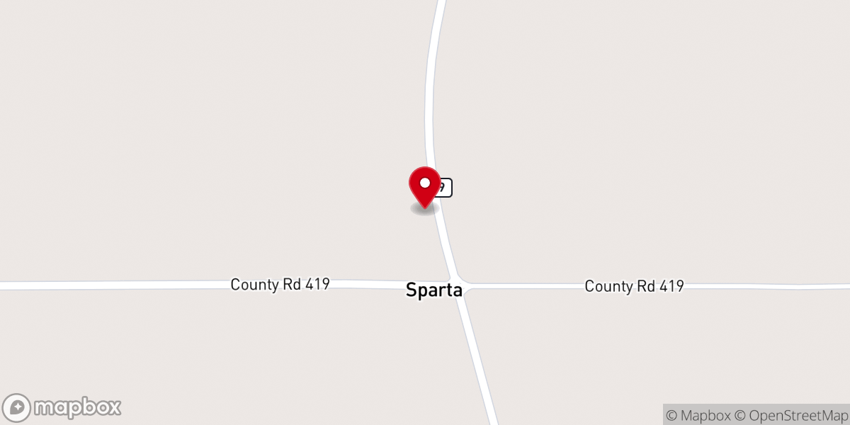 Map showing location of Sparta Methodist Church