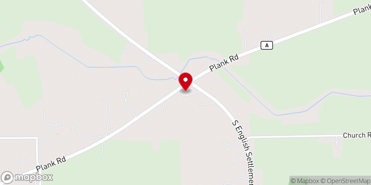 Map showing location of English Settlement United Methodist Church