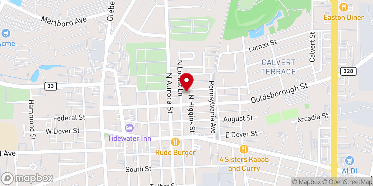 Map showing location of Diocese of Easton