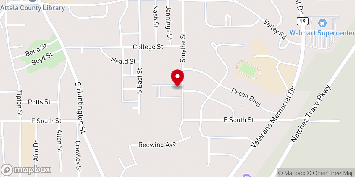 Map showing location of First Presbyterian Church