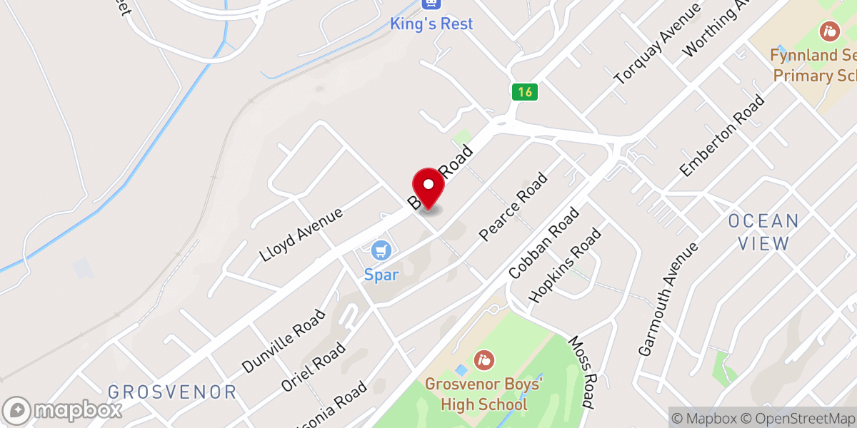 Map showing location of St Barnabas Anglican Church Bluff Durban